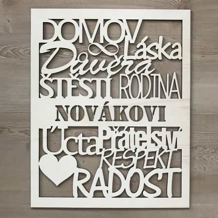 Dekorace Domov 50x40cm