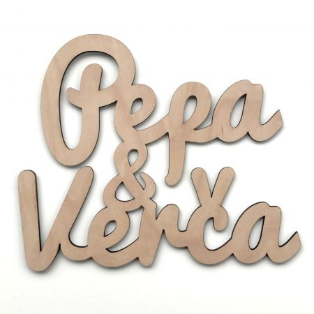 Dřevěná jmenovka - dvě jména