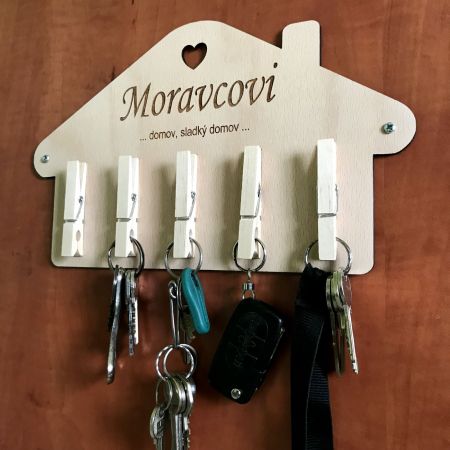 Věšák na klíče s kolíčky