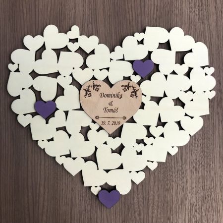 Vyřezávané srdce - kniha hostů (guestbook)