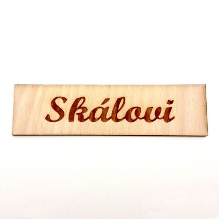 Cedulka na dveře - dřevěná hranatá